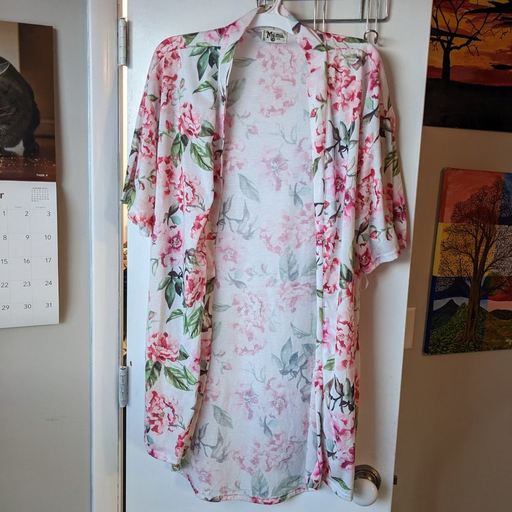 Show Me Your MuMu Short Sleeve Floral Brie Robe Size O/S